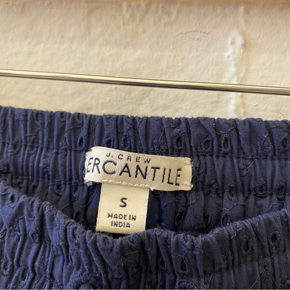 J.Crew || Eyelet Pull On Pants Drawstring Navy Blue Small - Picture 4 of 9